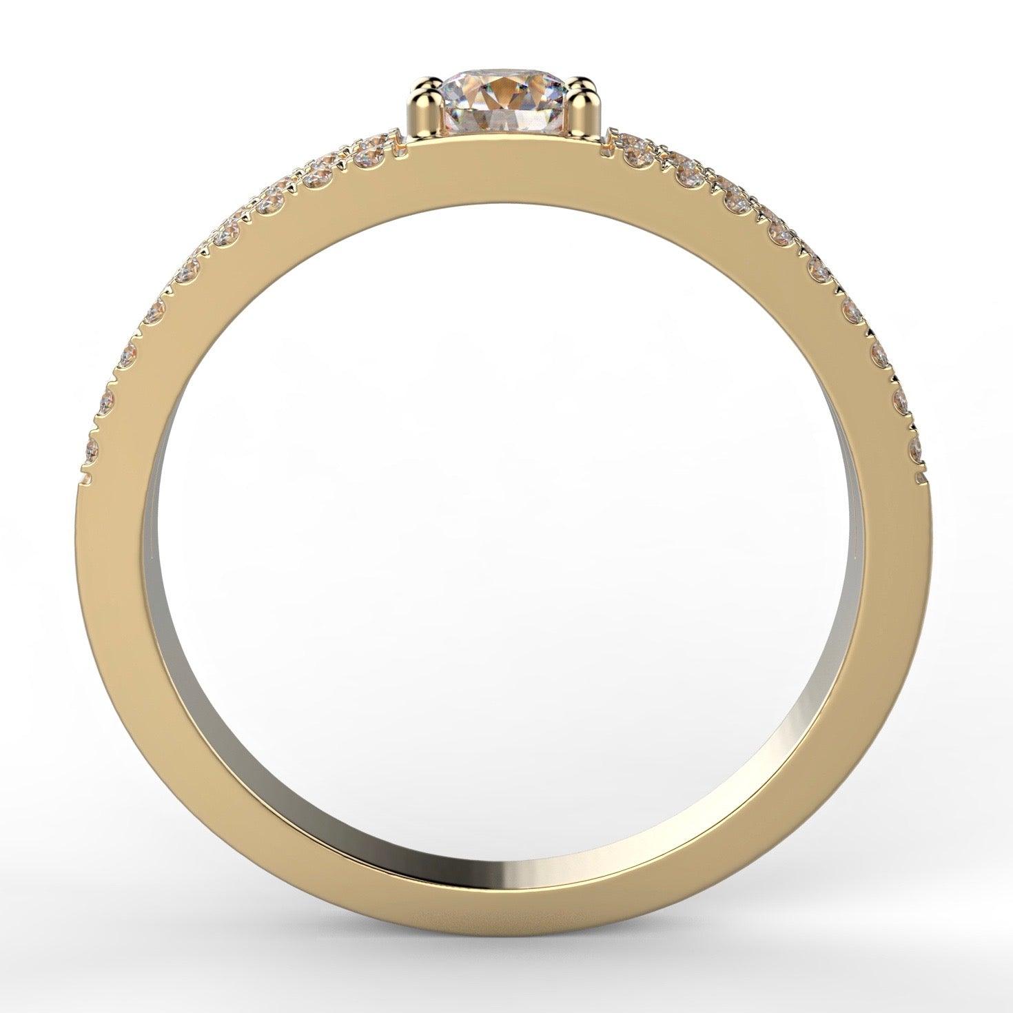 Round Diamond Split Shank Engagement Ring 18K Gold (0.36 ct. tw.) - Thenetjeweler