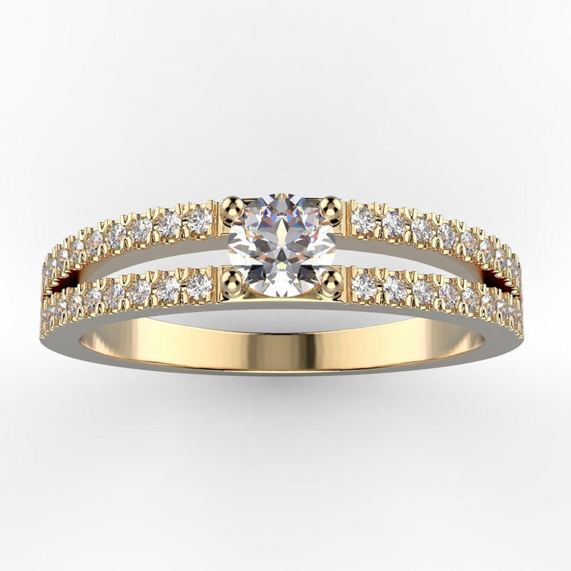 Round Diamond Split Shank Engagement Ring 18K Gold (0.36 ct. tw.) - Thenetjeweler