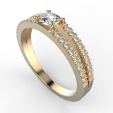 Round Diamond Split Shank Engagement Ring 18K Gold (0.36 ct. tw.) - Thenetjeweler
