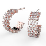 Diamond Semi Hoop Earrings 14K Gold - Thenetjeweler