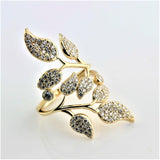 Diamond Olive Leaf Ring Yellow Gold - Thenetjeweler