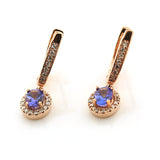 Oval Blue Sapphire and Diamond Earrings 18K Pink Gold - Thenetjeweler