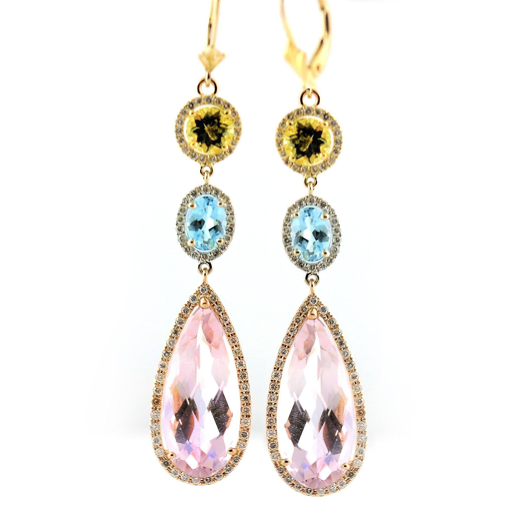 Gemstone Drop Earrings - Thenetjeweler