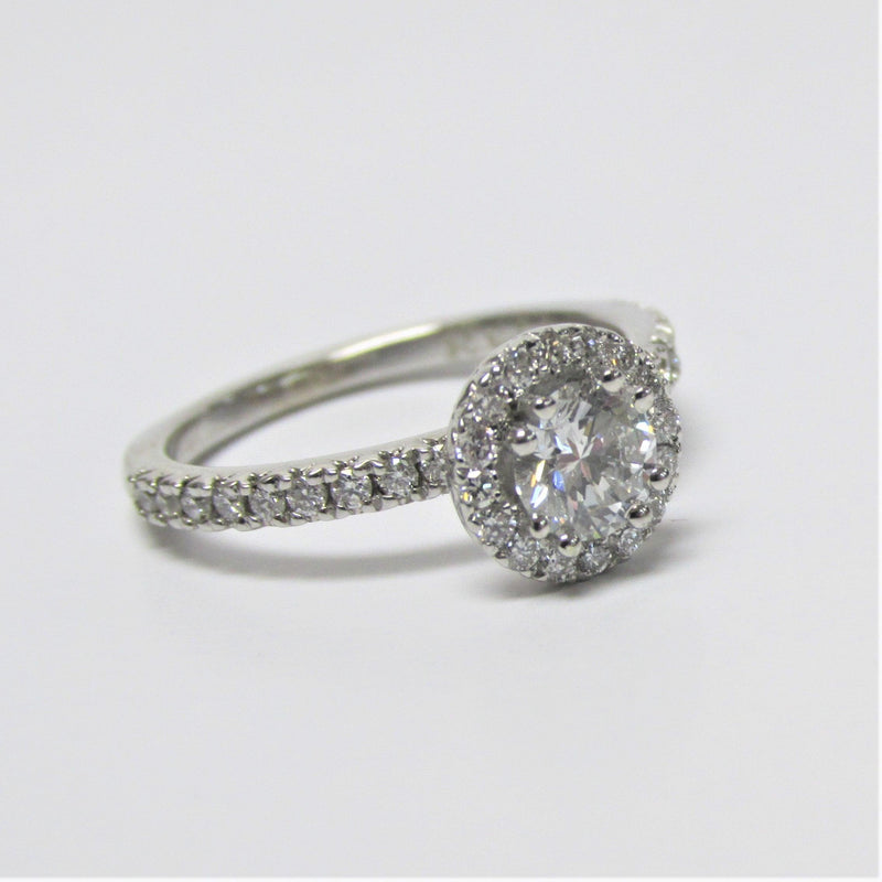 Round Lab Grown Diamond Halo Engagement Ring 0.76 ct - Thenetjeweler