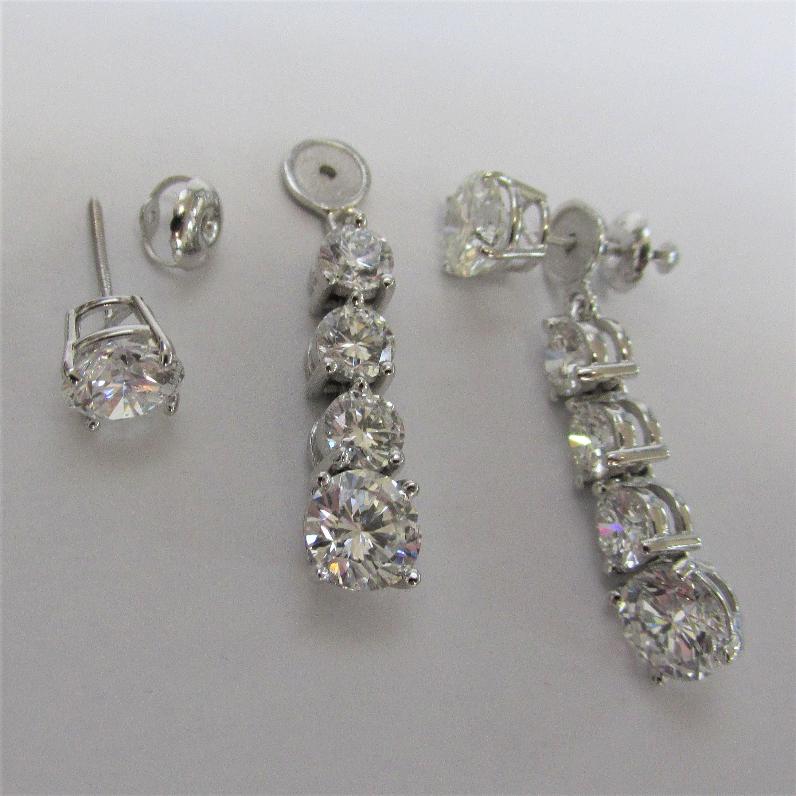 Lab Diamond Drop Earring with Jackets 13.0 carats - Thenetjeweler