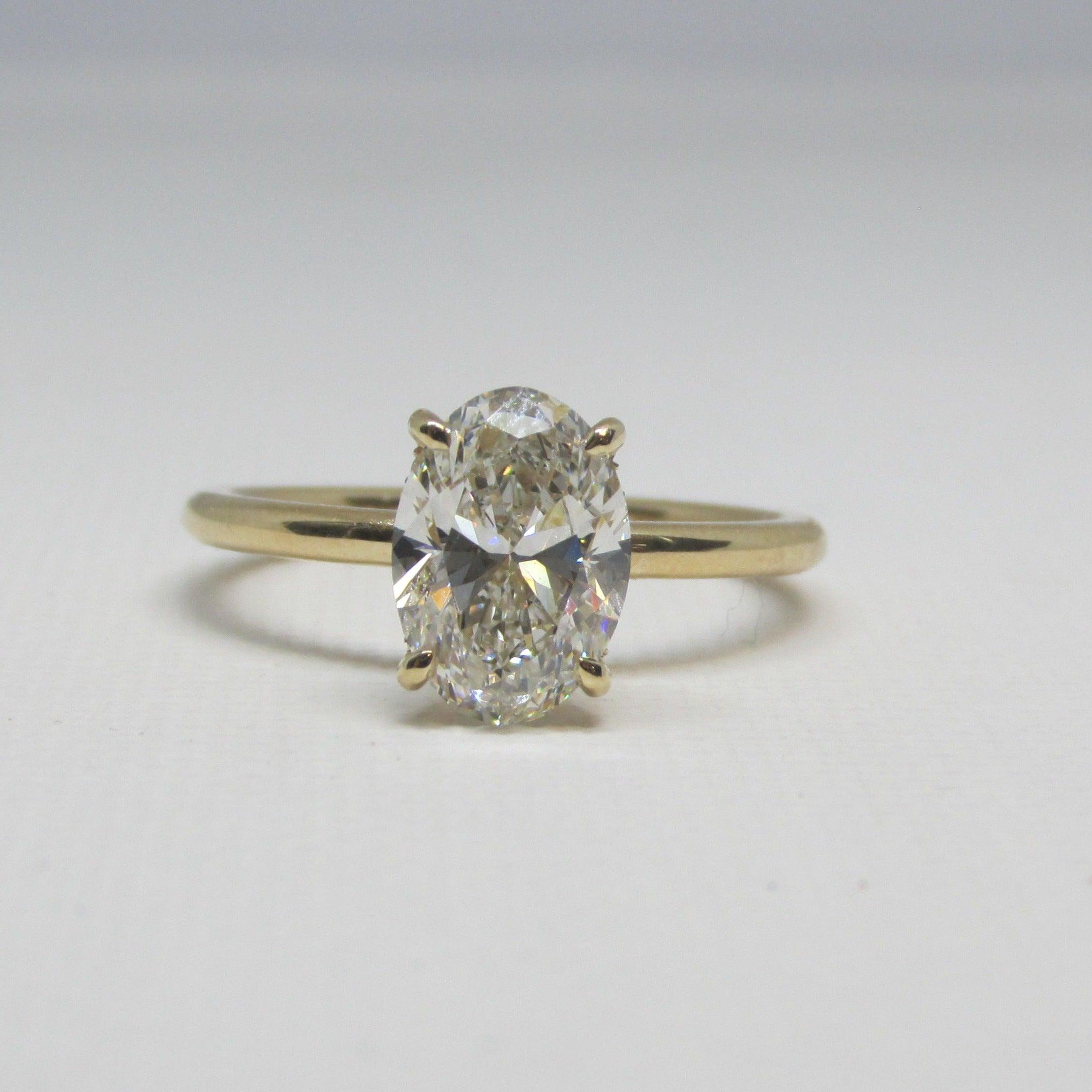 Oval Diamond 18k Yellow Gold Engagement Ring - Thenetjeweler