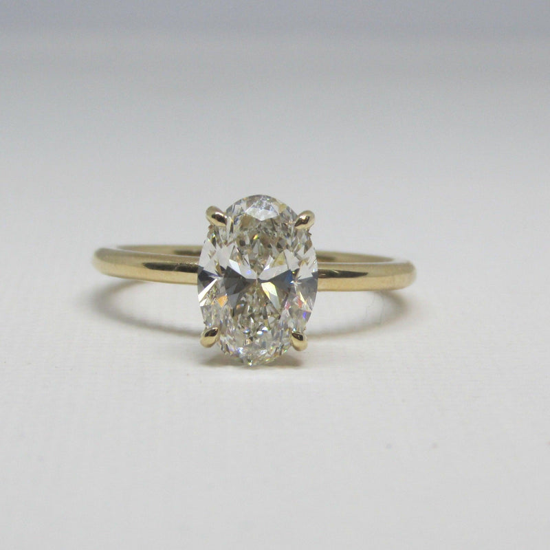 Oval Diamond 18k Yellow Gold Engagement Ring - Thenetjeweler