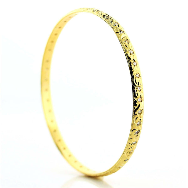 Diamond Moroccan style bangle bracelet - Thenetjeweler
