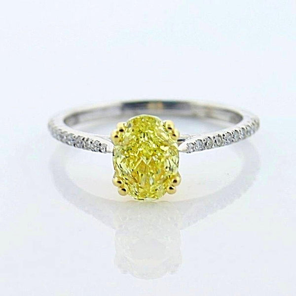 Yellow Diamond Engagement Ring - Thenetjeweler