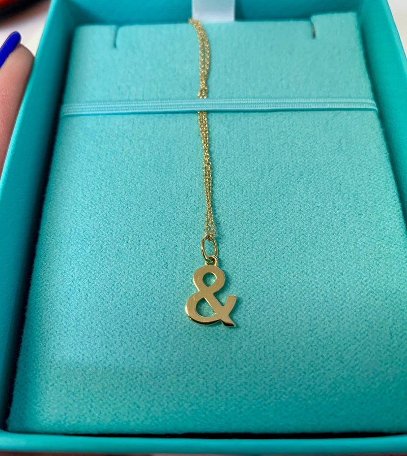Tiffany & Co Ampersand Necklace 18K Yellow Gold - Thenetjeweler
