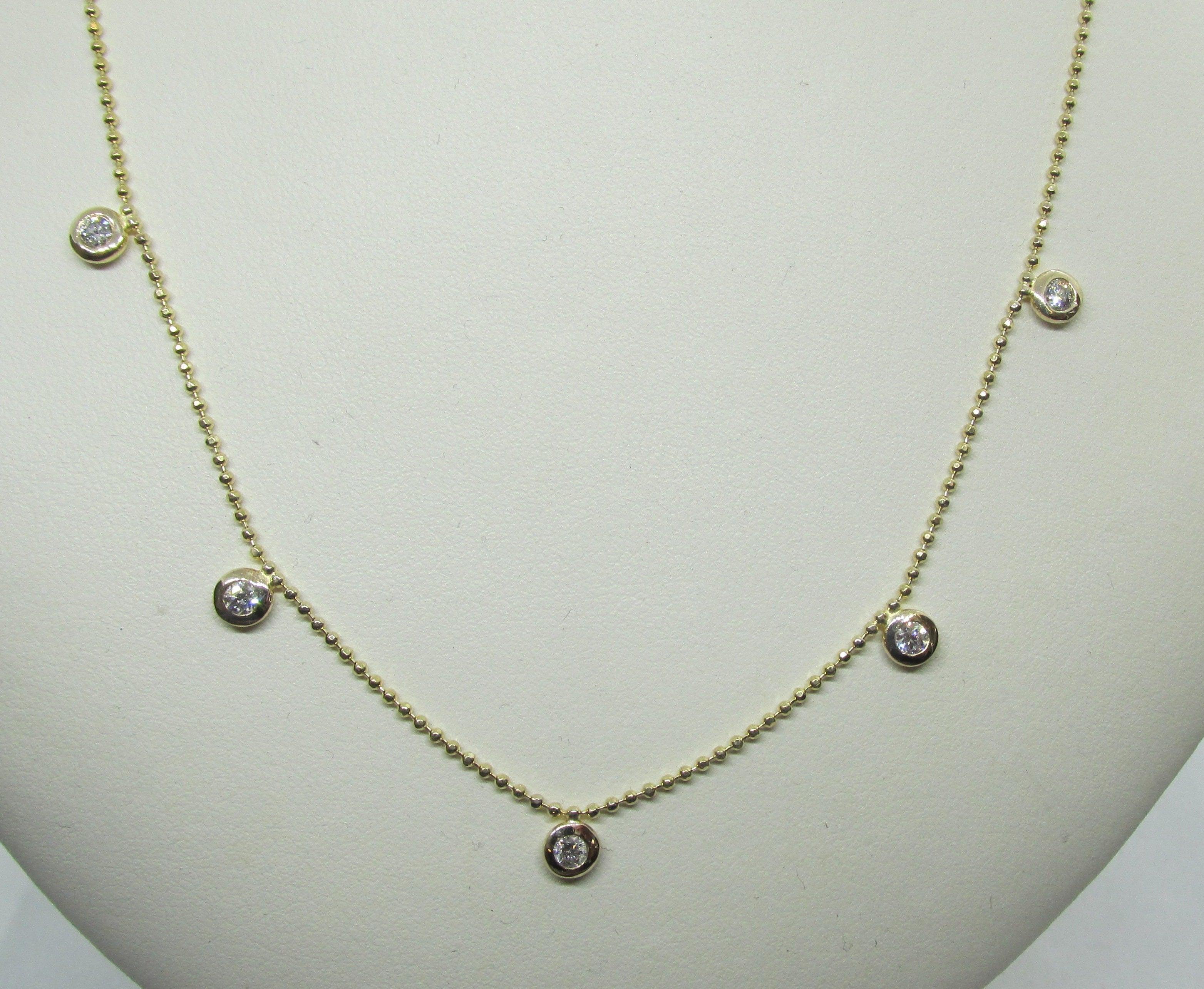 Bezel-Set Diamond Necklace - Thenetjeweler