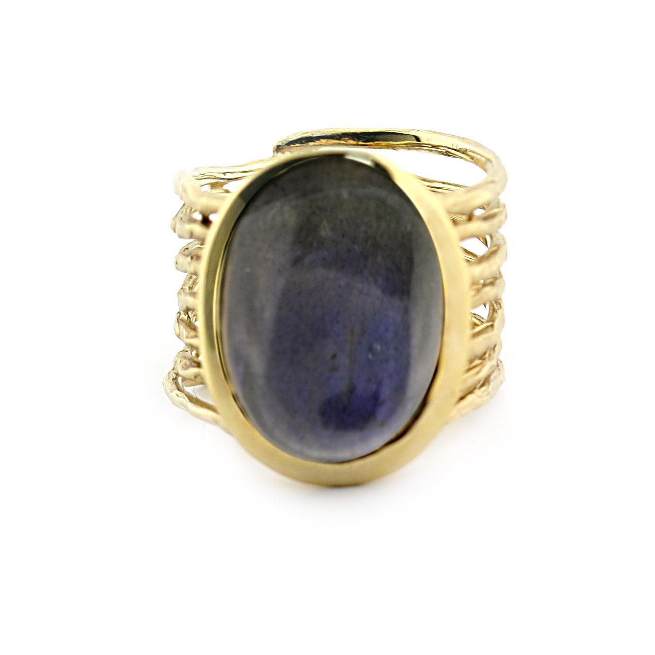 Labradorite Ring 14k Yellow Gold - Thenetjeweler