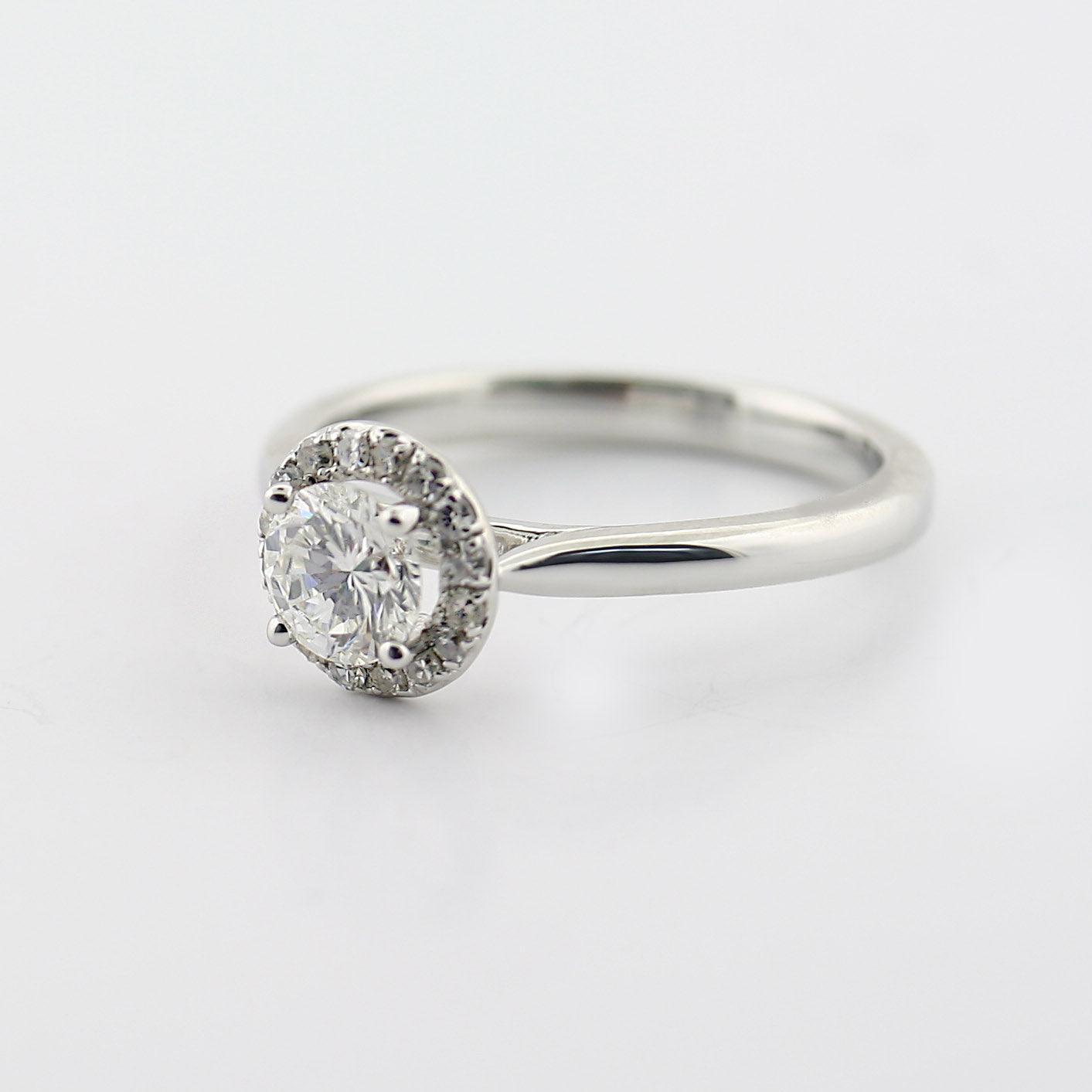 Platinum Diamond Halo Engagement Ring - Thenetjeweler