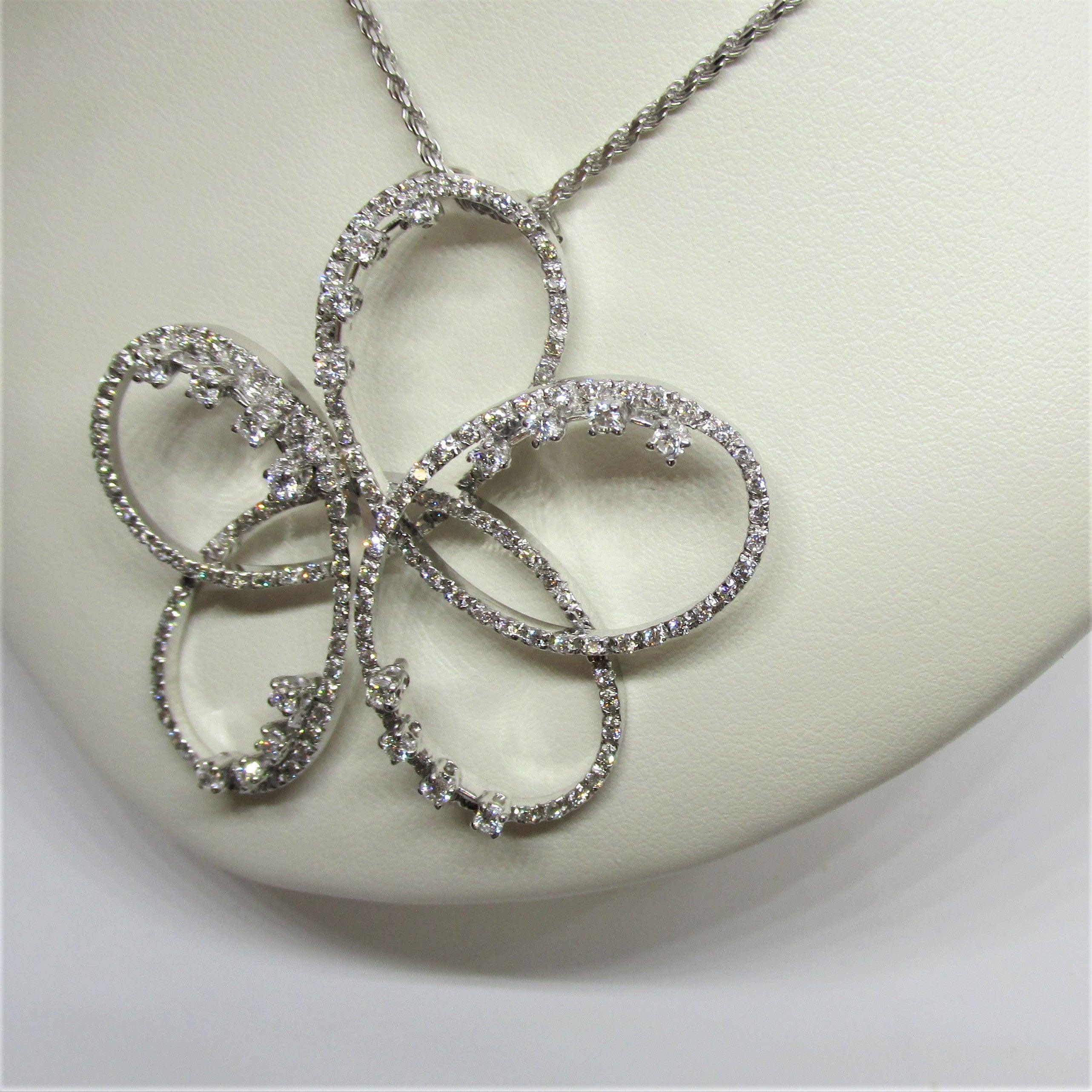 Diamond Flower Necklace 1.81 carats - Thenetjeweler