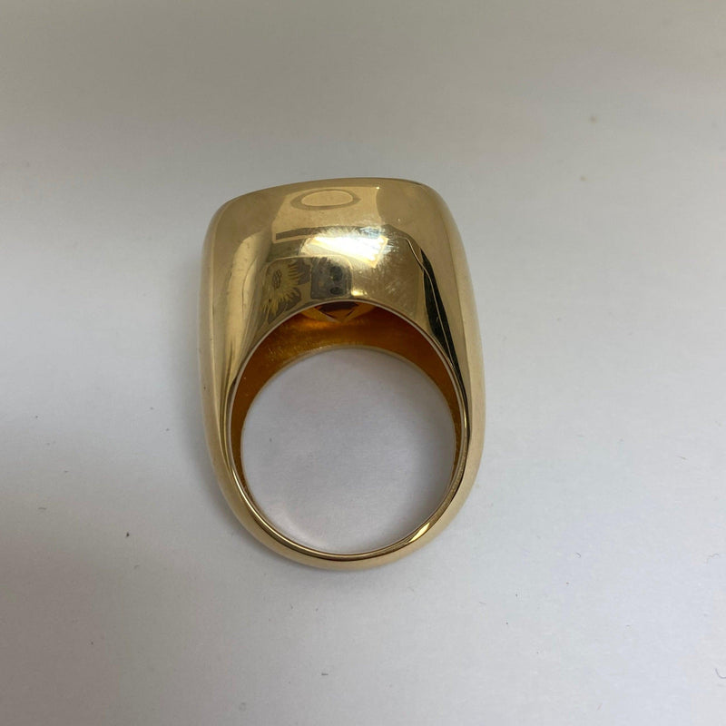 Men's Citrine Statement Yellow Gold Ring - Thenetjeweler