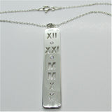 Diamond Personalized Roman Numerals Bar Pendant - Thenetjeweler