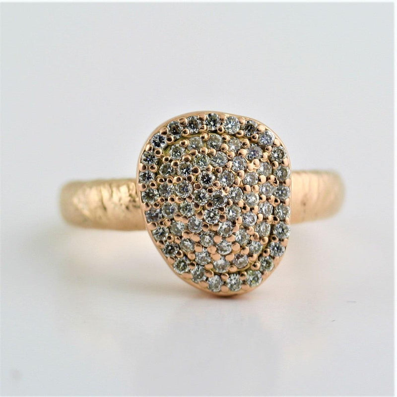 Pave Diamond Rose Gold Textured Finish - Thenetjeweler