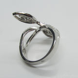 18K White Gold Leaf Diamond Ring - Thenetjeweler
