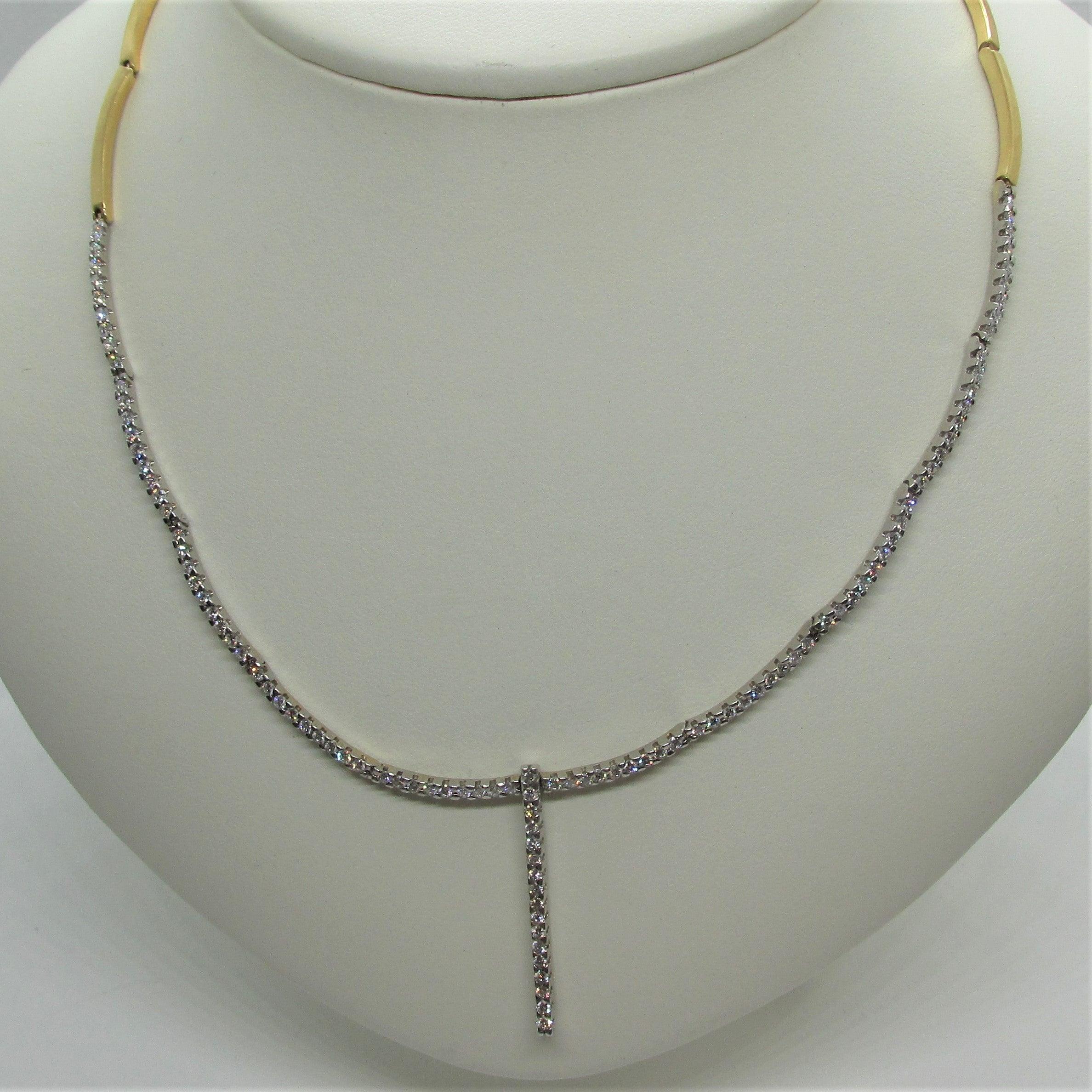 Diamond Drop Bar Necklace - Thenetjeweler