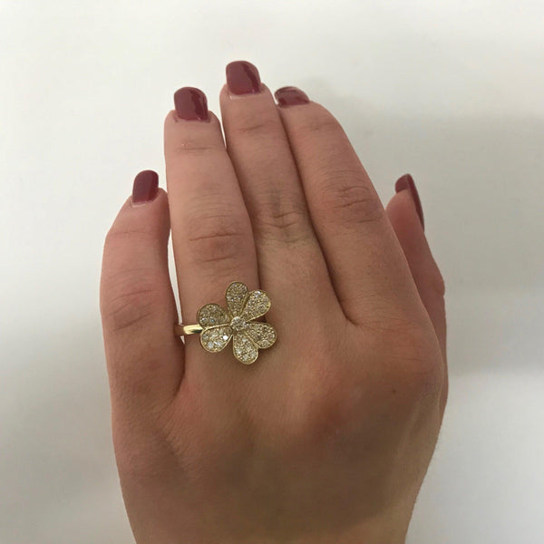 Diamond  Frivole ring 1 Flower - Thenetjeweler