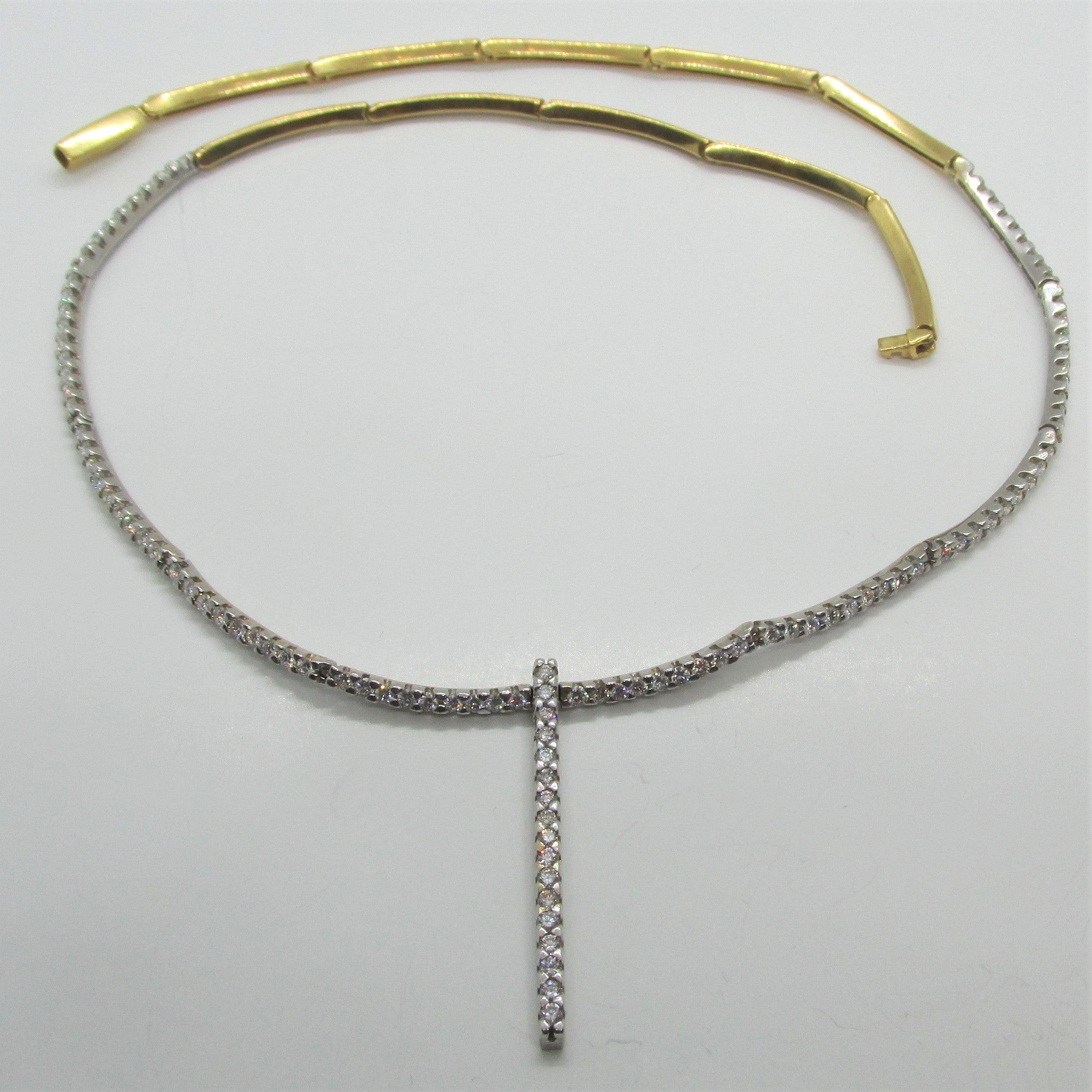 Diamond Drop Bar Necklace - Thenetjeweler