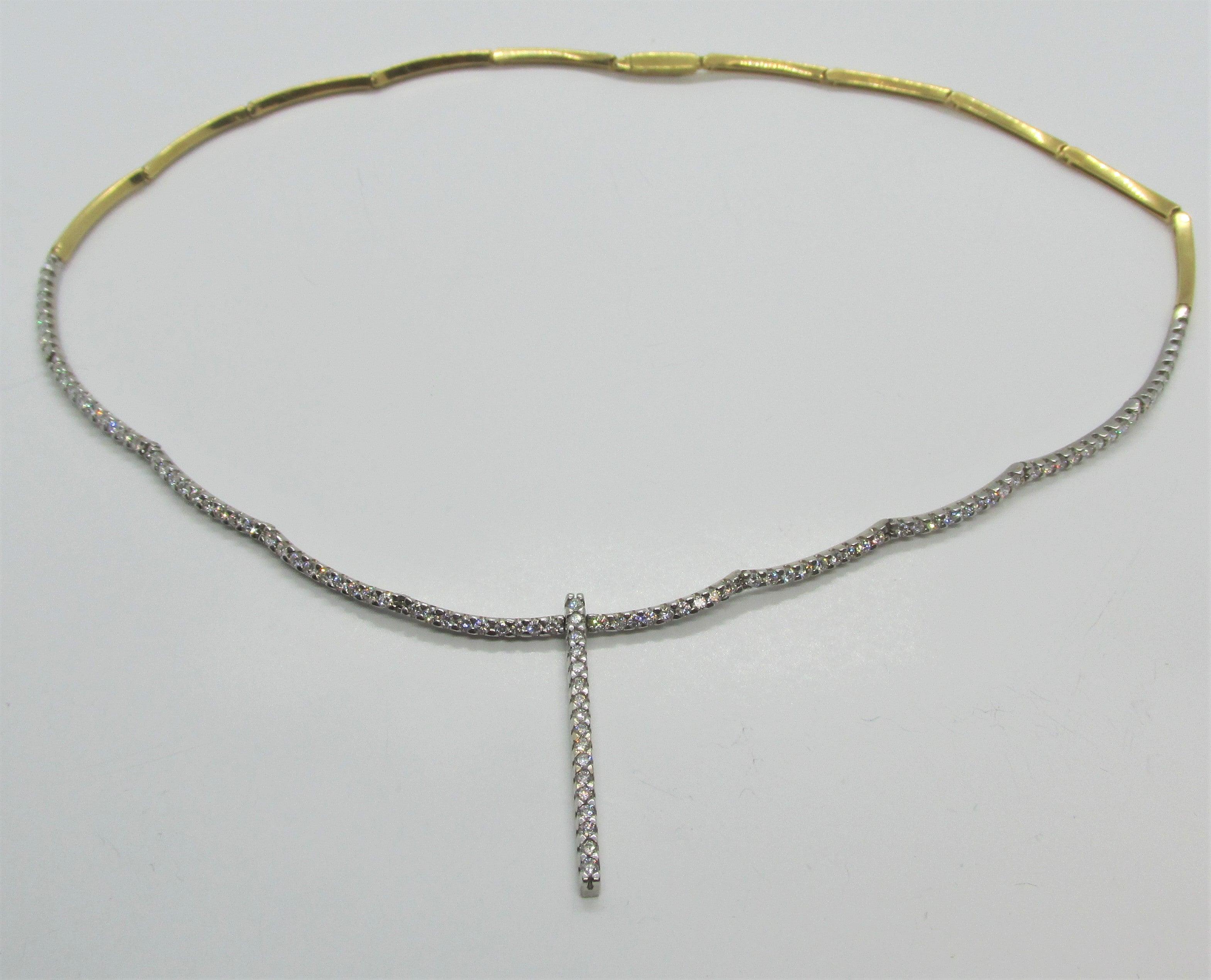 Diamond Drop Bar Necklace - Thenetjeweler