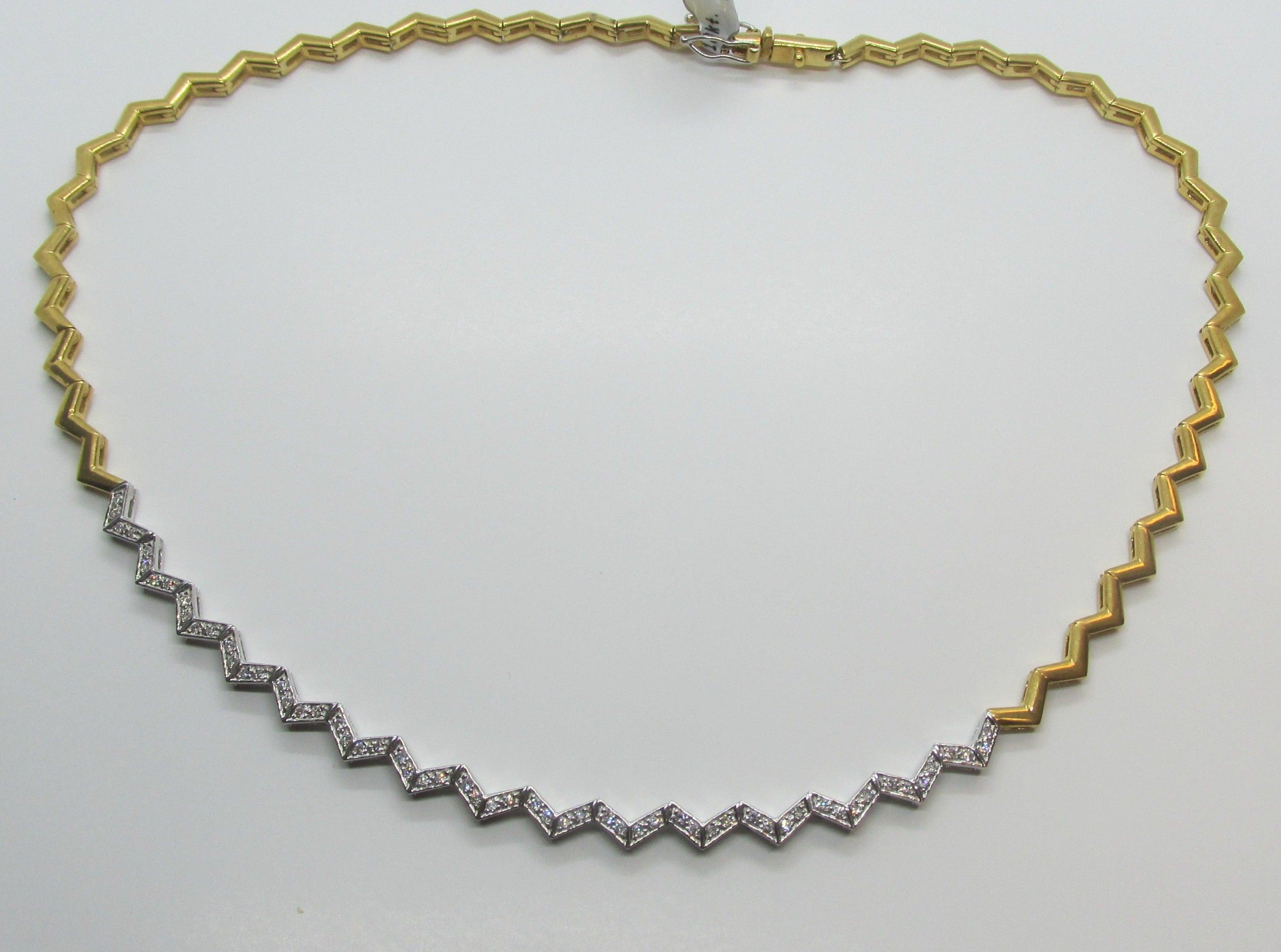 Diamond Two Tone Gold Necklace - Thenetjeweler