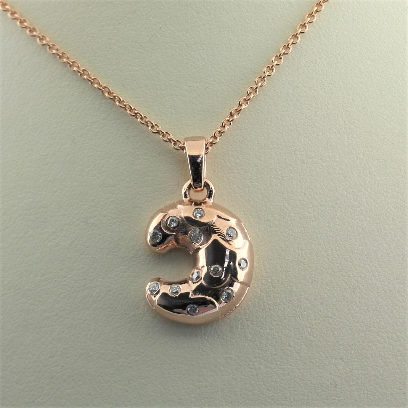 Croissant Pendant Rose Gold with Diamonds - Thenetjeweler