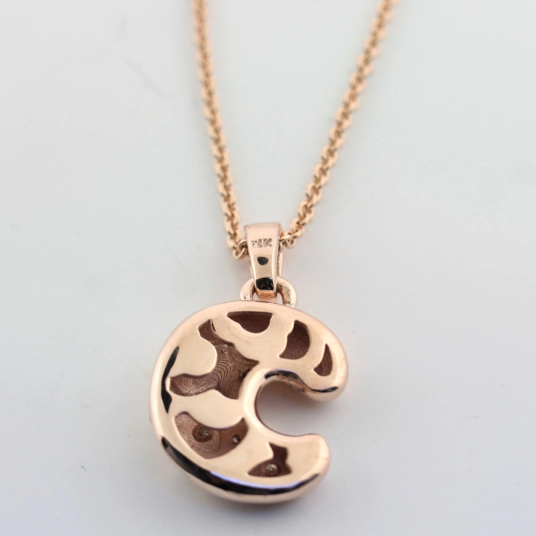 Croissant Pendant Rose Gold with Diamonds - Thenetjeweler