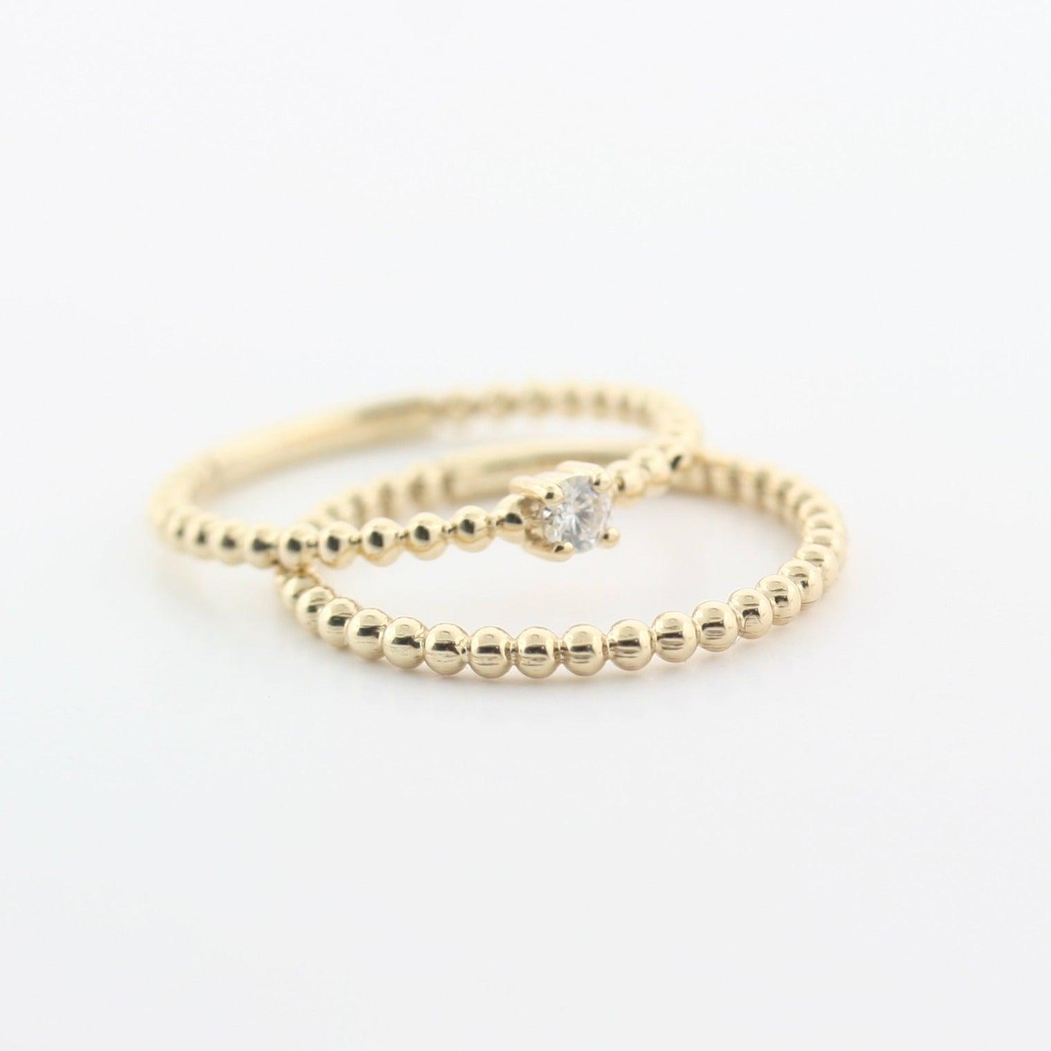 Beaded Ring Band 14k Yellow Gold - Thenetjeweler