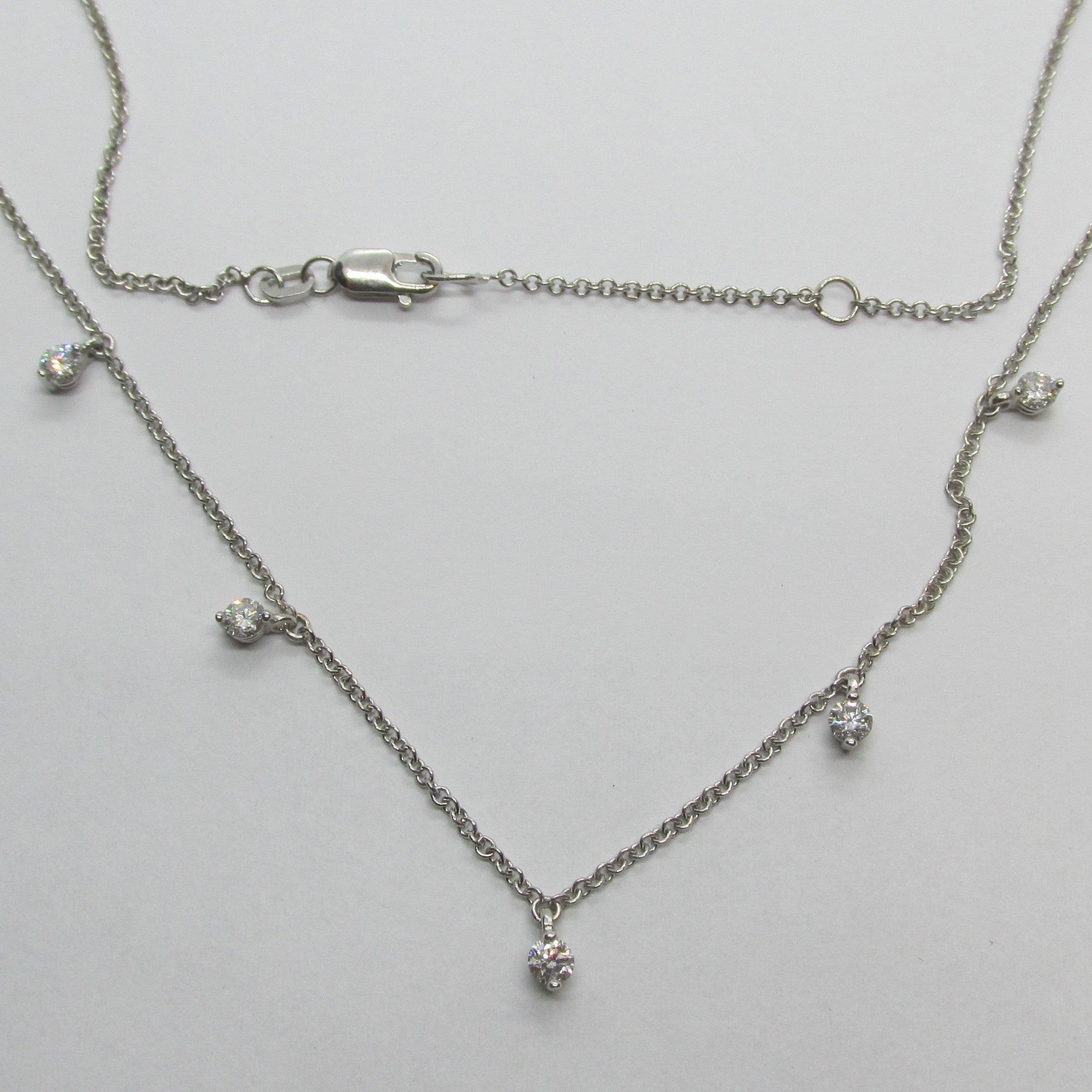 7 Dangling Diamonds Necklace - Thenetjeweler