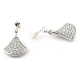 CZ Silver Drop Earrings - Thenetjeweler