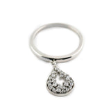Open Teardrop Dangle Ring Sterling Silver - Thenetjeweler