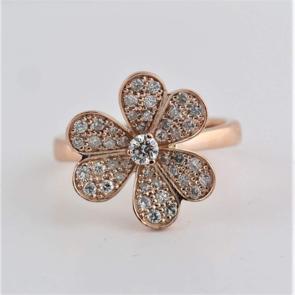Diamond  Frivole ring 1 Flower - Thenetjeweler