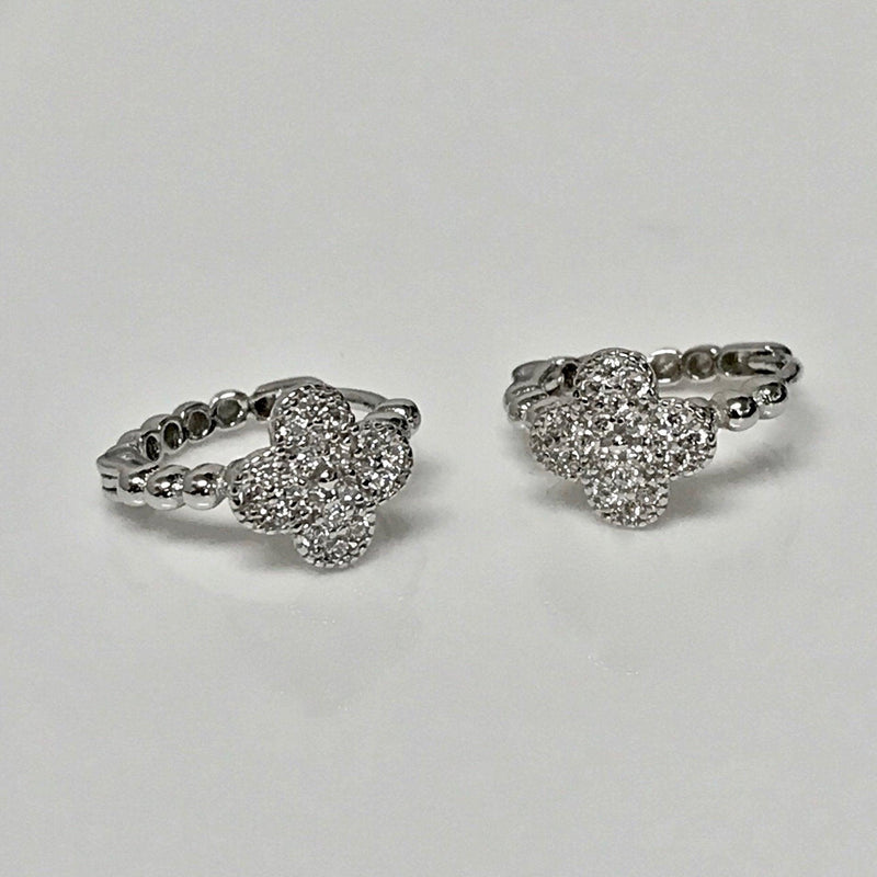 Ring Earrings Set in Sterling Silver with Cubic Zirconia - Thenetjeweler