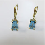 Blue Topaz Earrings Emerald Cut - Thenetjeweler