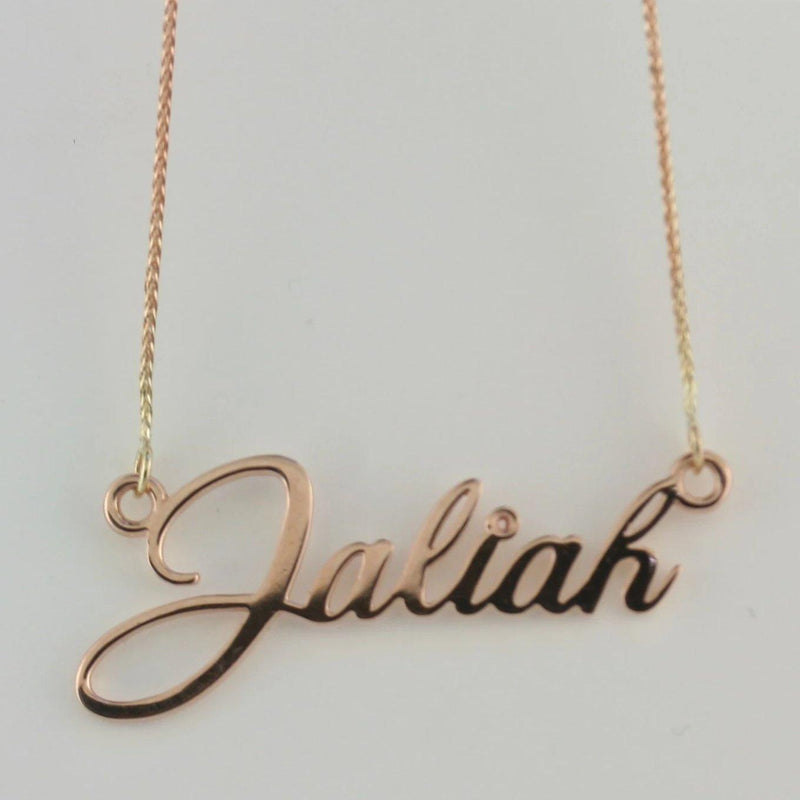 Personalized Name Necklace 'Jaliah' Gold - Thenetjeweler