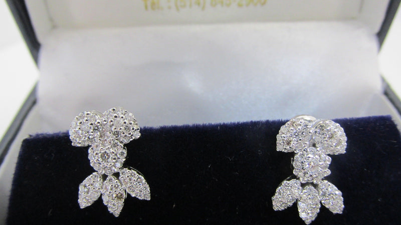 Snowflake Mini Diamond Earrings in White Gold - Thenetjeweler