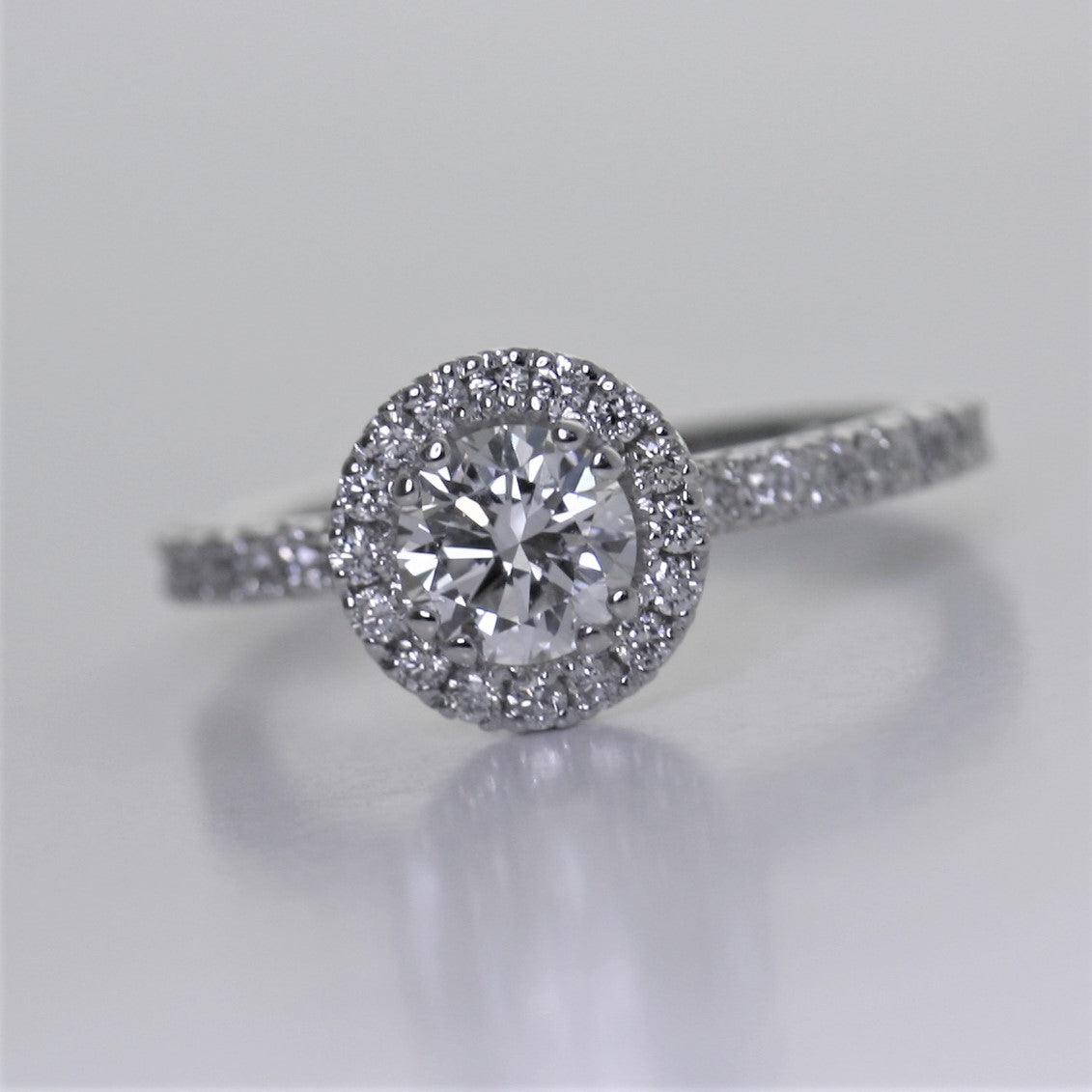 Round Halo Diamond Ring 1 carat t.w. - Thenetjeweler