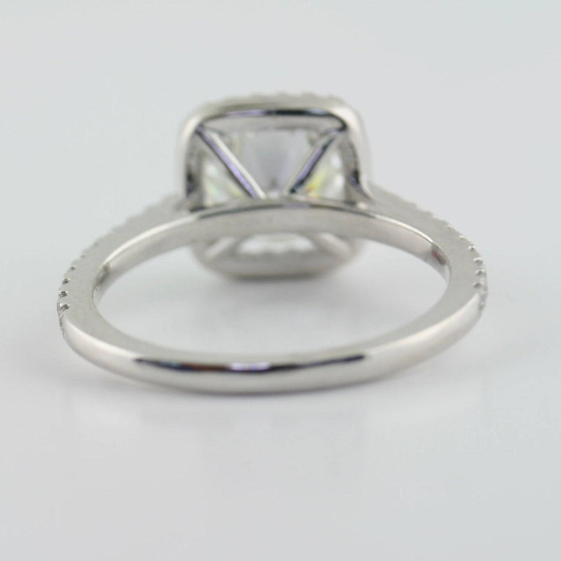 Square Halo Round Moissanite Engagement Ring - Thenetjeweler