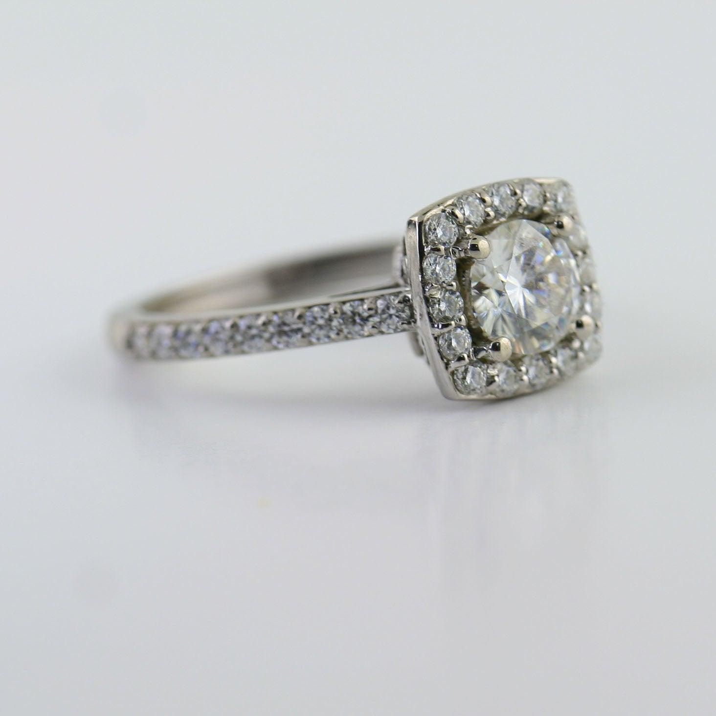 Cushion Cut Halo Moissanite Ring - Thenetjeweler