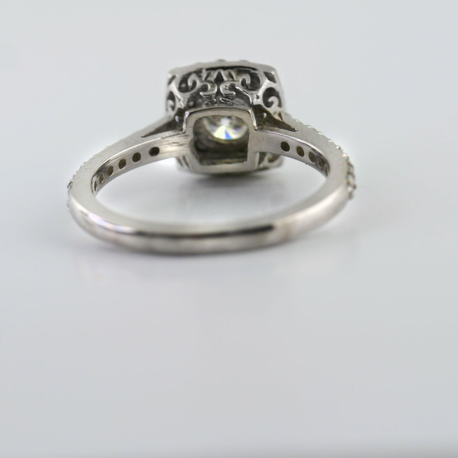 Cushion Cut Halo Moissanite Ring - Thenetjeweler