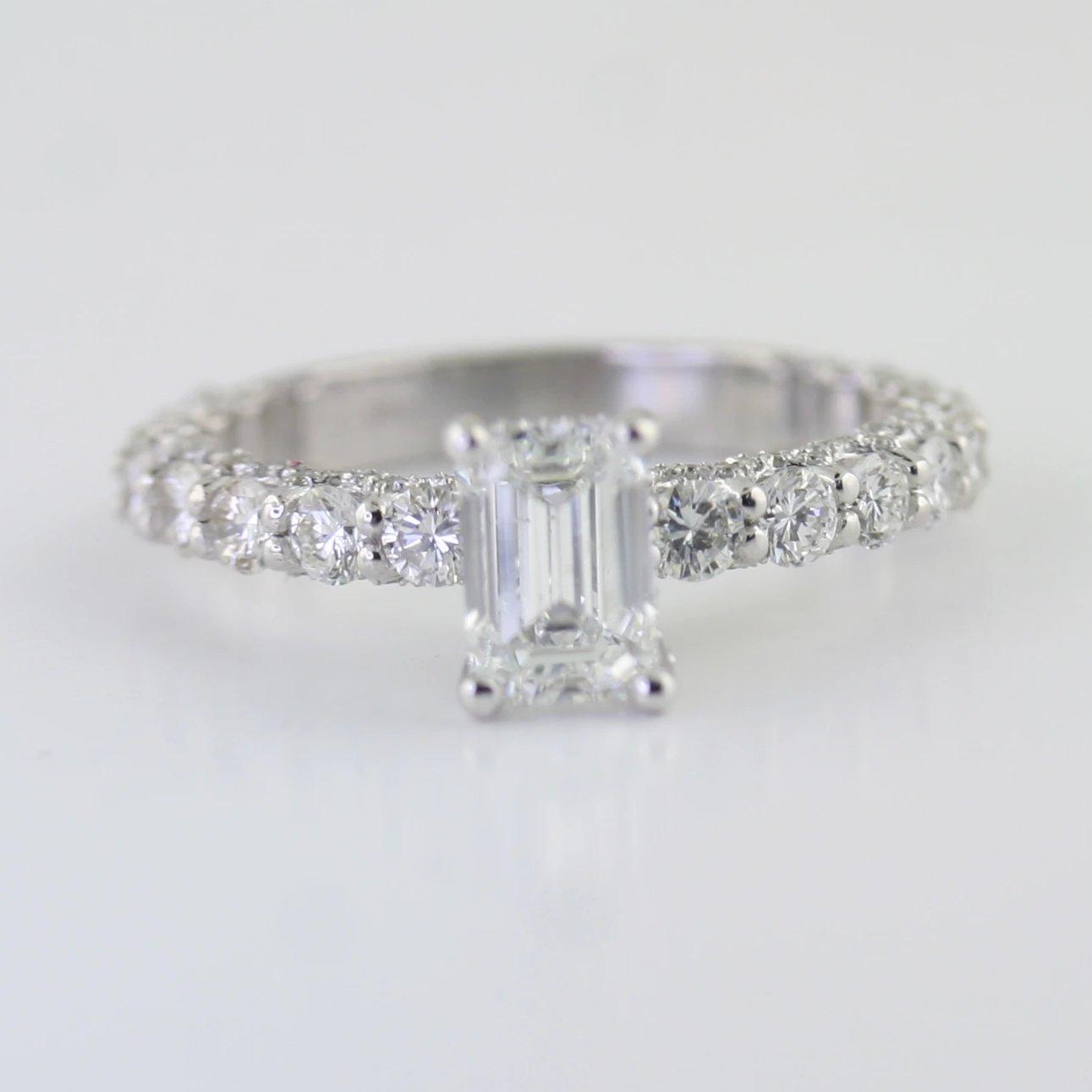 Chris & Nat Emerald Cut Diamond Engagement Ring - Thenetjeweler