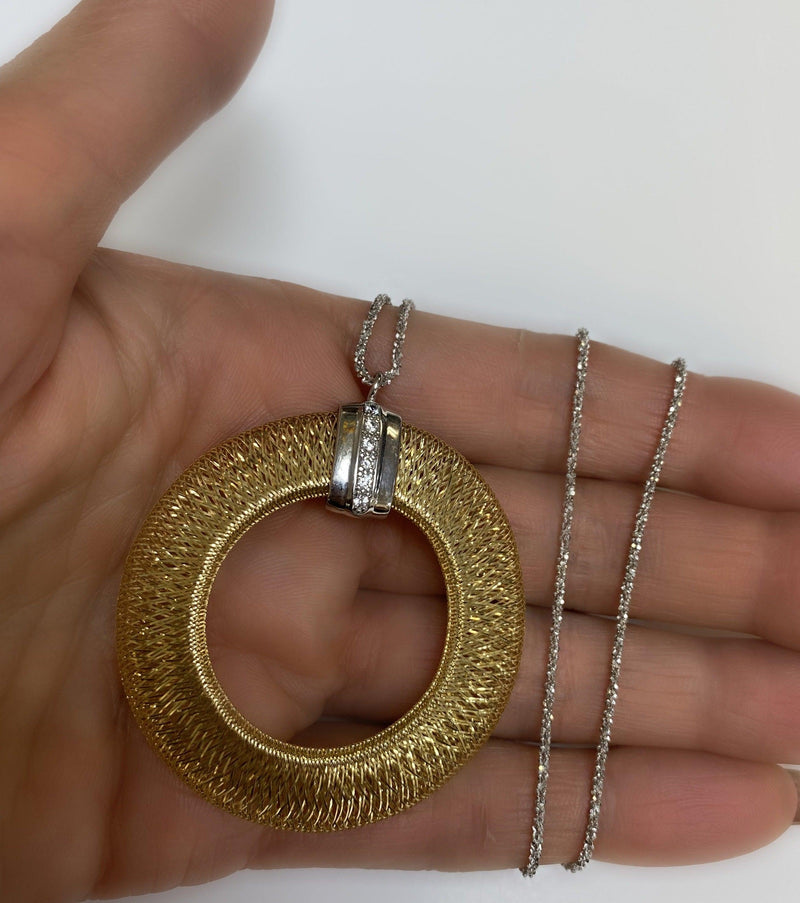 Mesh Open Circle Drop Necklace - Thenetjeweler