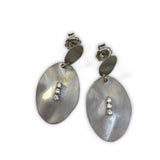 Italian Sterling Silver Hammered Drop Earrings - Thenetjeweler