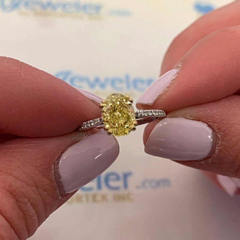 Yellow Diamond Engagement Ring - Thenetjeweler