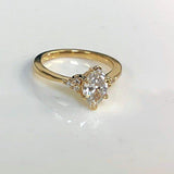 Marquise Engagement Ring with Side Stones 18K Yellow Gold - Thenetjeweler