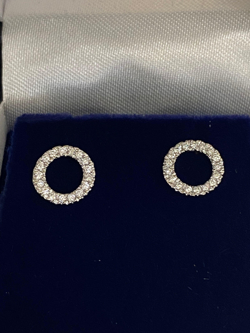 Diamond Open Circle Stud Earrings - Thenetjeweler