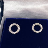 Diamond Open Circle Stud Earrings - Thenetjeweler