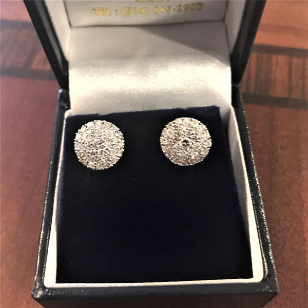 Halo Diamond Pave Stud Earrings - Thenetjeweler